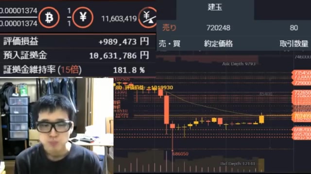 日本2b小青年网上炒比特币，从盈利100万一下子跌到负60万的瞬间